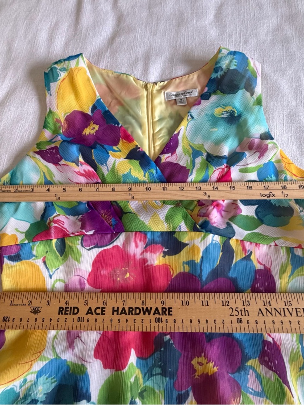 Coldwater Creek Dress Womens 16  Floral Chiffon Maxi Babydoll Fit & Flare Church - Picture 6 of 9
